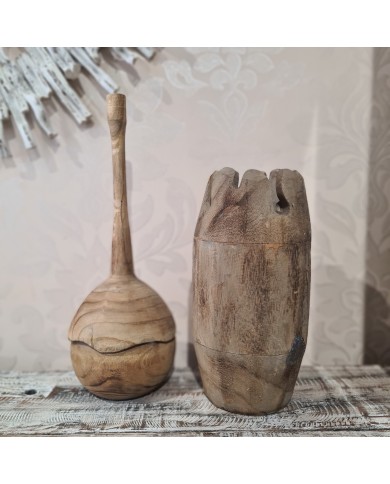 Pot With Long Lid Irregular Wood Natural Jolipa