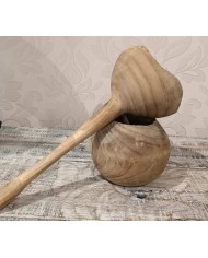 Pot With Long Lid Irregular Wood Natural Jolipa
