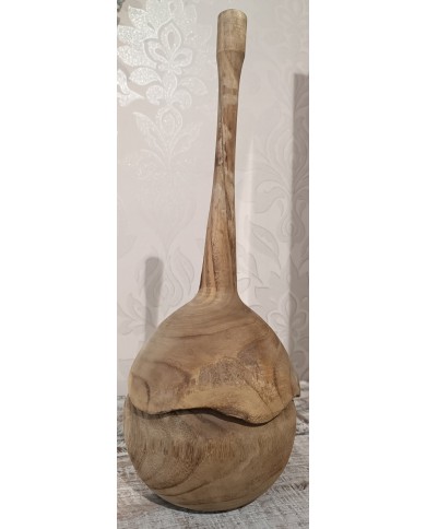 Pot With Long Lid Irregular Wood Natural Jolipa