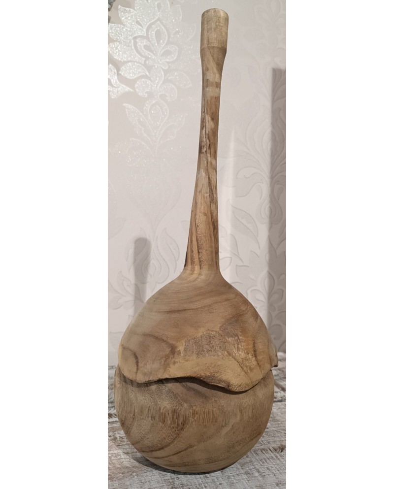 Pot With Long Lid Irregular Wood Natural Jolipa