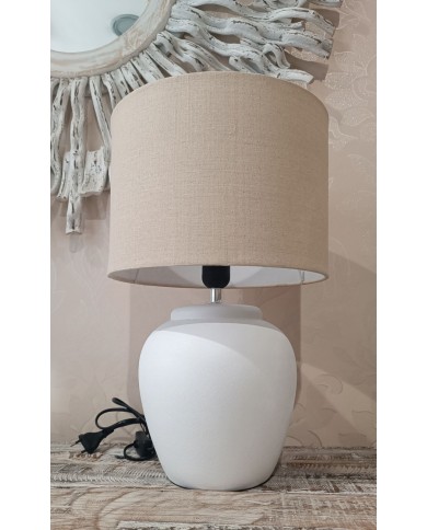 Lamp Meli & Shand Ceramic Linen White Jolipa