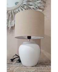 Lamp Meli & Shand Ceramic Linen White Jolipa