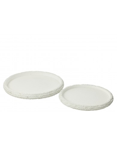 Decorative Trays Creta Cement White Set Of 2 Jolipa