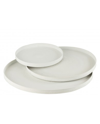 Tray Round Classic Iron White L Jolipa
