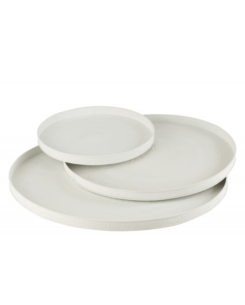 Tray Round Classic Iron White L Jolipa