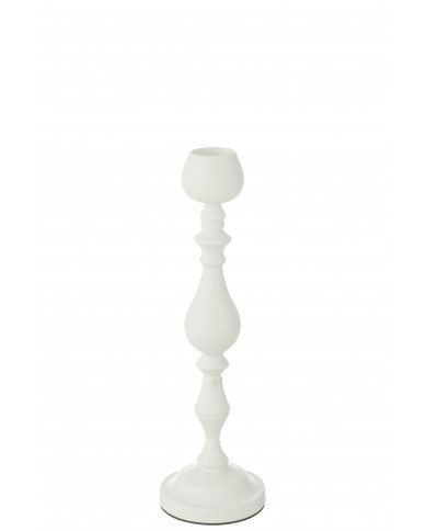 Candle Holder Monarchy Metal White Small Jolipa