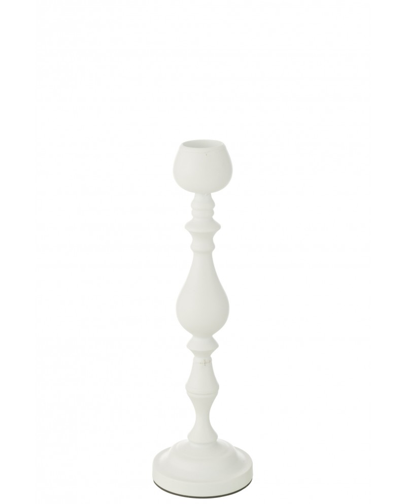Candle Holder Monarchy Metal White Small Jolipa
