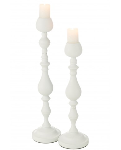 Candle Holder Monarchy Metal White Large Jolipa
