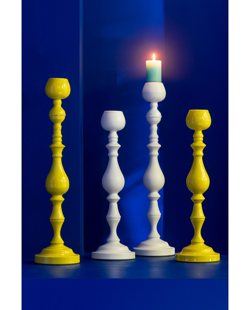 Candle Holder Monarchy Metal White Large Jolipa