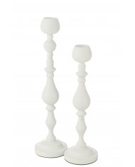 Candle Holder Monarchy Metal White Large Jolipa