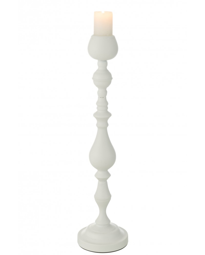 Candle Holder Monarchy Metal White Large Jolipa