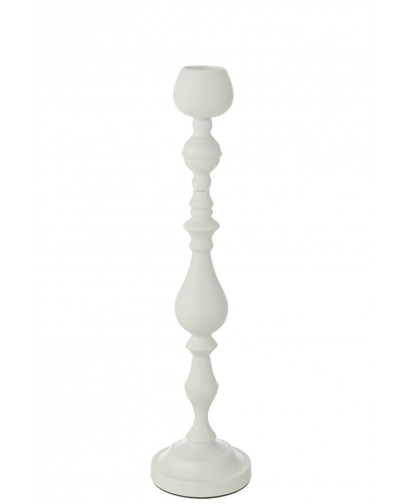 Candle Holder Monarchy Metal White Large Jolipa