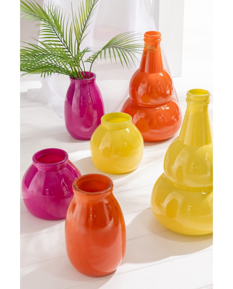 Vase Cocoon Glass Yellow Jolipa