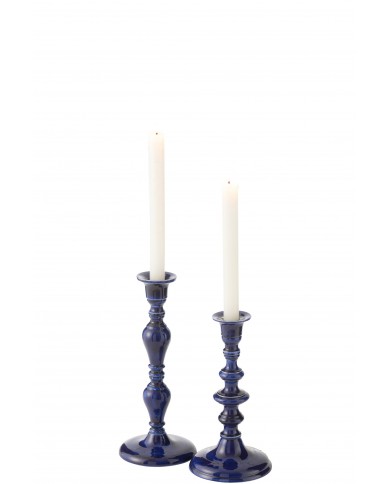Candle Holder Pag Aluminium Blue Jolipa