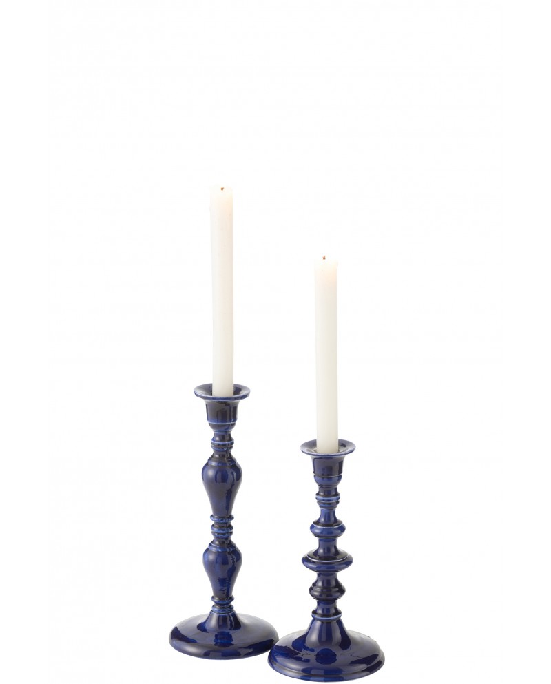 Candle Holder Pag Aluminium Blue Jolipa