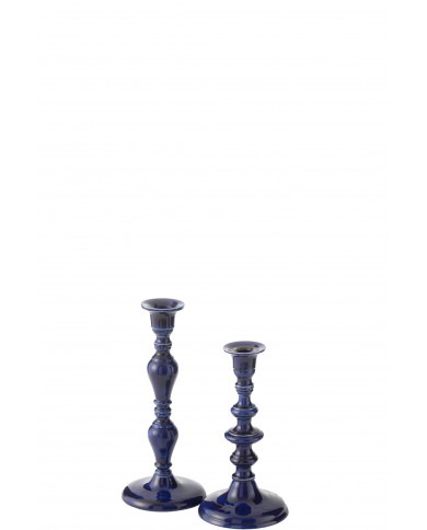 Candle Holder Pag Aluminium Blue Jolipa
