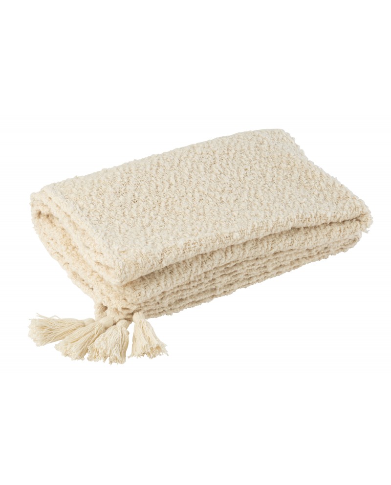 Plaid Tassels Cotton Cream Jolipa