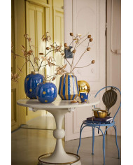 Vase Metal Dots Navy/Gold 23cm PIP STUDIO