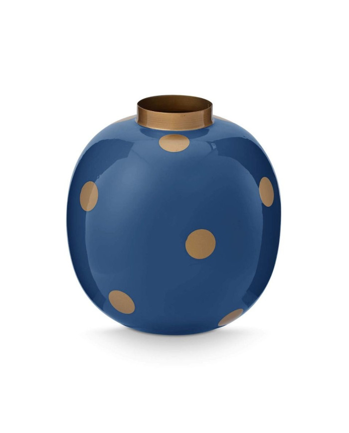 Vase Metal Dots Navy/Gold 23cm PIP STUDIO