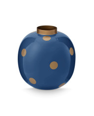 Vase Metal Dots Navy/Gold 23cm PIP STUDIO