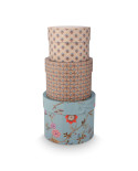 Box Round Blooming Tales Blue-Khaki set 3 Pip Studio