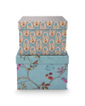 Box Square Blooming Tales Blue-Khaki set 2 Pip Studio