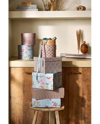 Box Square Blooming Tales Blue-Khaki set 2 Pip Studio