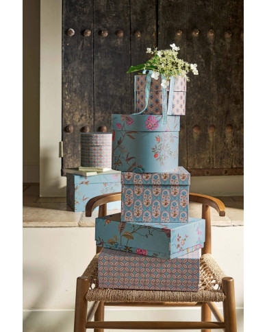 Box Square Blooming Tales Blue-Khaki set 2 Pip Studio