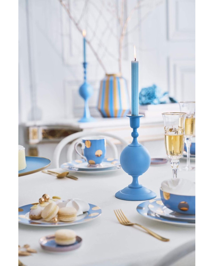 Candle Holder Metal Sphere Matt Light Blue PIP STUDIO