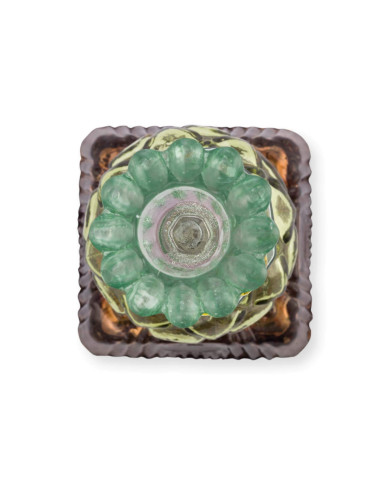 Candle Holder Glass Beads Green PIP STUDIO