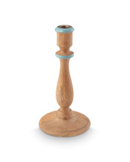 Candle Holder Wood Natural-Blue PIP STUDIO