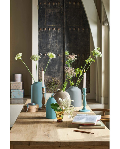 Candle Holder Wood Natural-Blue PIP STUDIO