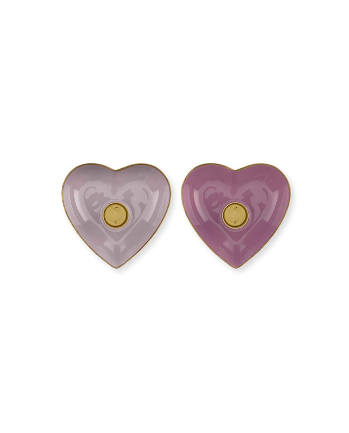 Candle Holders Metal Heart Lilac set/2 PIP STUDIO