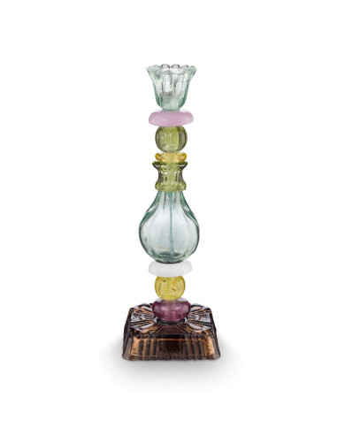 Candle Holder Glass Beads Green PIP STUDIO