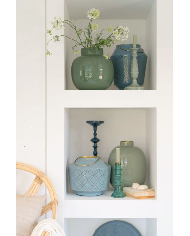 Vase Metal Green 32cm PIP STUDIO
