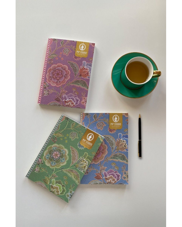 Notebook A5 Ruled Matata, pink, blue or green Pip Studio
