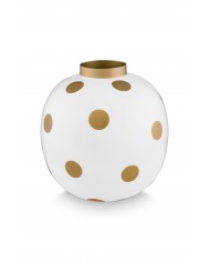 Vase Metal Dots White Gold PIP STUDIO