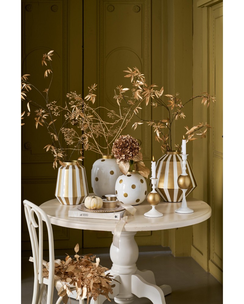 Vase Metal Dots White Gold PIP STUDIO