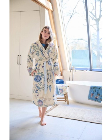 Bathrobe Secret Garden White/Blue PIP STUDIO