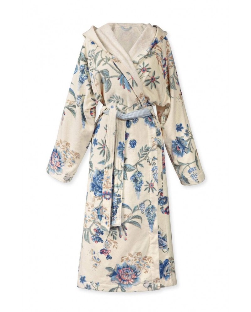 Bathrobe Secret Garden White/Blue PIP STUDIO
