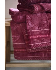 Bath Towel Jasmin Jacquard Dark Pink PIP STUDIO