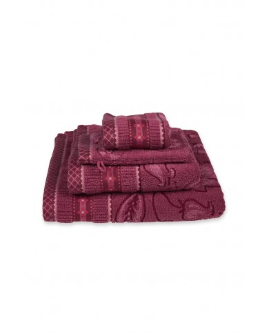 Bath Towel Jasmin Jacquard Dark Pink PIP STUDIO